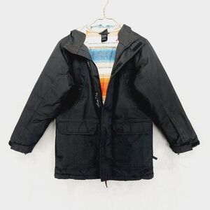 The North Face Boy Black Side Pockets Hooded Zip Up Winter Jacket Z73